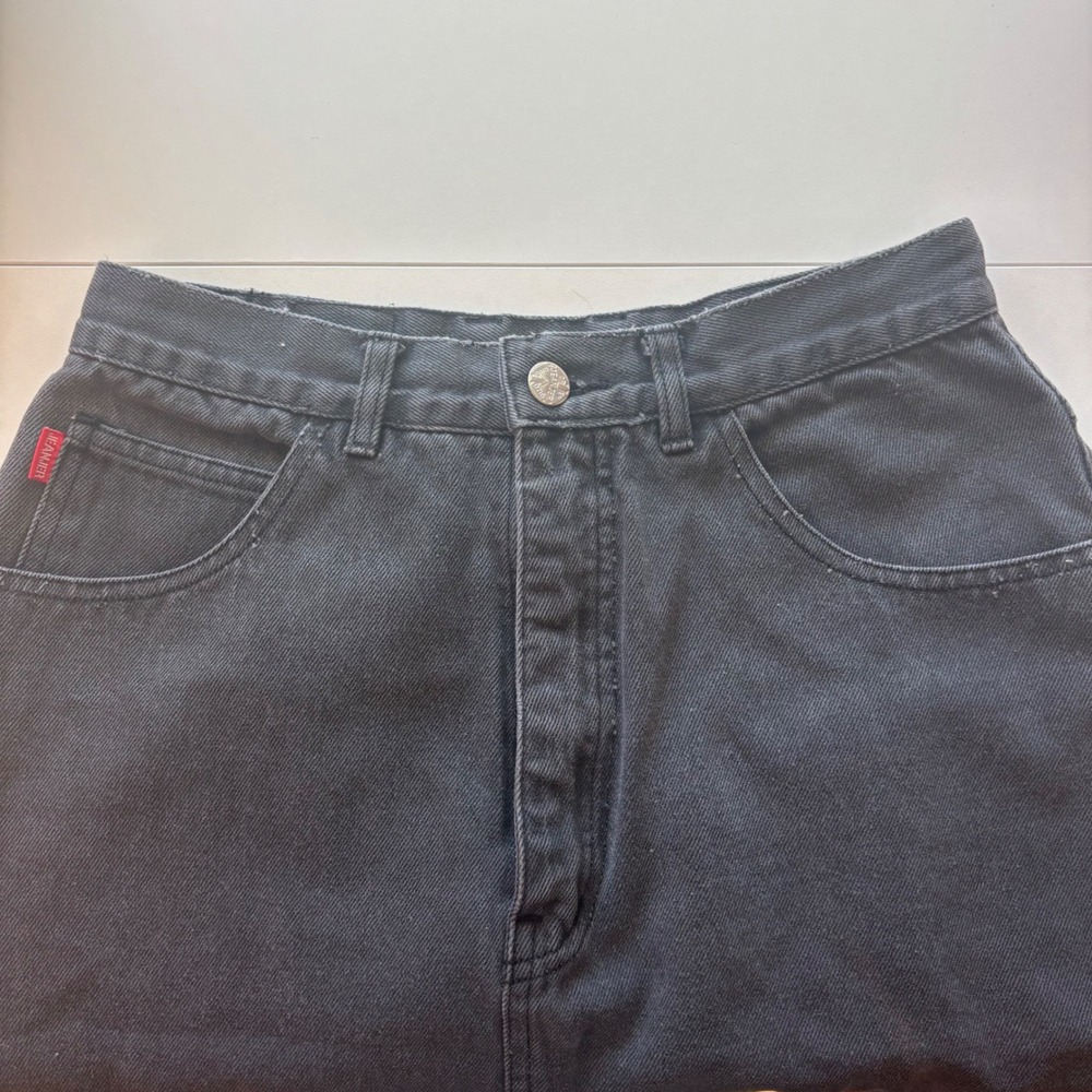Vintage Jeanjer Denim Skirt Above Knee Black Wash Y2K Spirit Club‎ USA Label